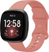Strap-it Smartwatch bandje - siliconen horlogebandje geschikt voor Fitbit Versa 3 / Fitbit Versa 4 / Fitbit Sense / Fitbit Sense 2 - roze - Maat: Maat L