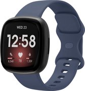 Strap-it Smartwatch bandje - siliconen horlogebandje geschikt voor Fitbit Versa 3 / Fitbit Versa 4 / Fitbit Sense / Fitbit Sense 2 - donkerblauw - Maat: Maat L