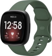 Strap-it Smartwatch bandje - siliconen horlogebandje geschikt voor Fitbit Versa 3 / Fitbit Versa 4 / Fitbit Sense / Fitbit Sense 2 - donkergroen - Maat: Maat L