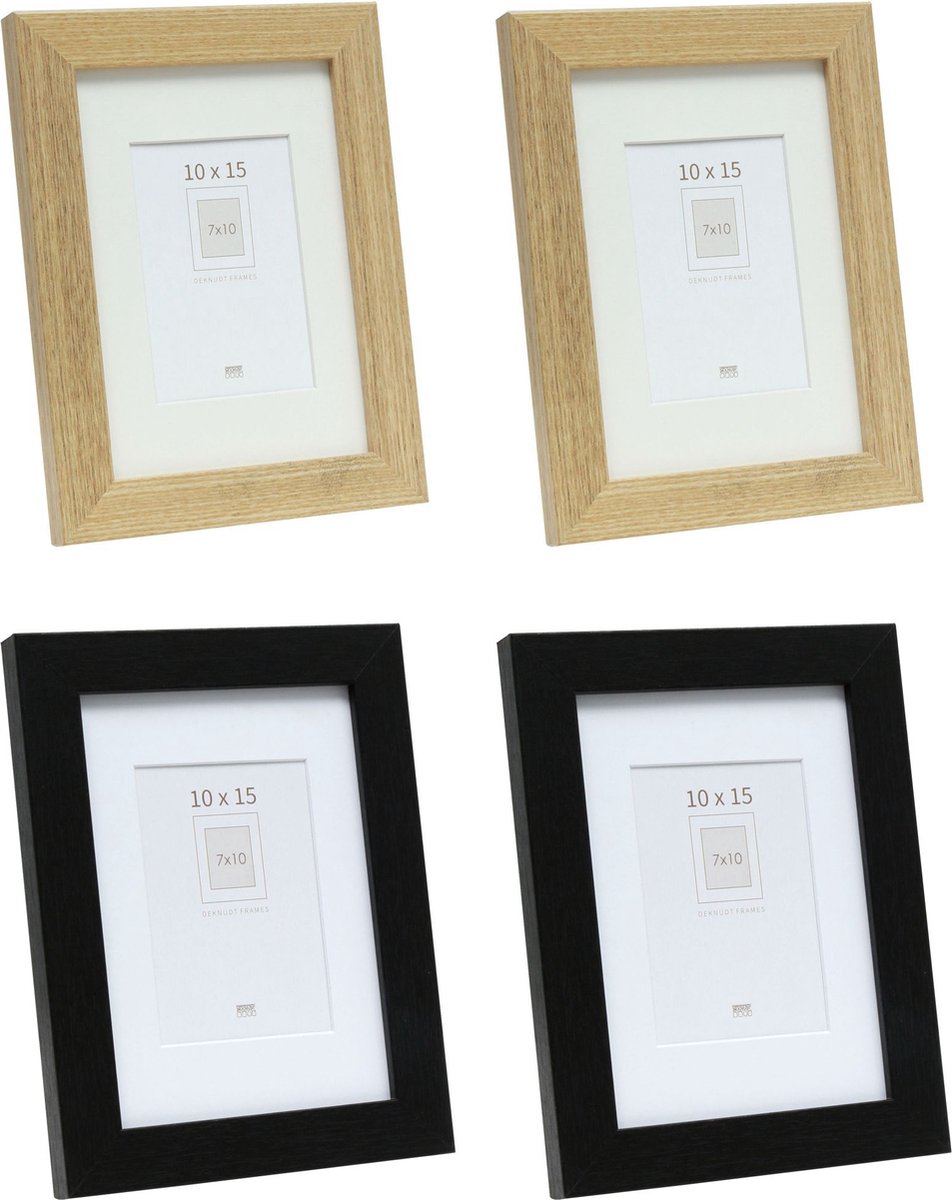 Deknudt Frames fotowand S66KMP 7 - 4 fotokaders - foto 7x10/10x15 cm naturel
