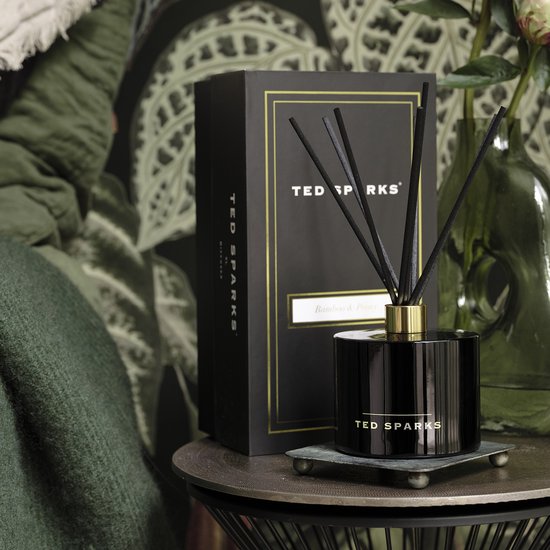 Ted Sparks - Geurstokjes XL - Huisparfum - Interieurparfum - Huisgeur geurstokjes – 450 ml - Luxe verpakking - Bamboo & Peony - Ted Sparks