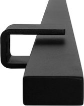 Design trapleuning zwart rechthoekig - 300 cm met 4 houders