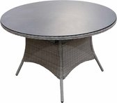 Ronde tuintafel Dublin ø120cm | Ash Grey | Wicker & Keramiek