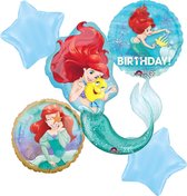 Disney Princess - Ariel la petite sirène - Ensemble de Ballon Happy Birthday - 5 pièces - Ballon hélium - Ballon aluminium - Anniversaire