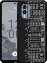 Cazy Hoesje Zwart geschikt voor Nokia X30 Grachtenpanden I