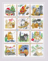 Borduurpakket - Katten Kalender