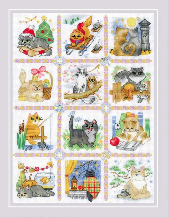 Foto: Borduurpakket katten kalender