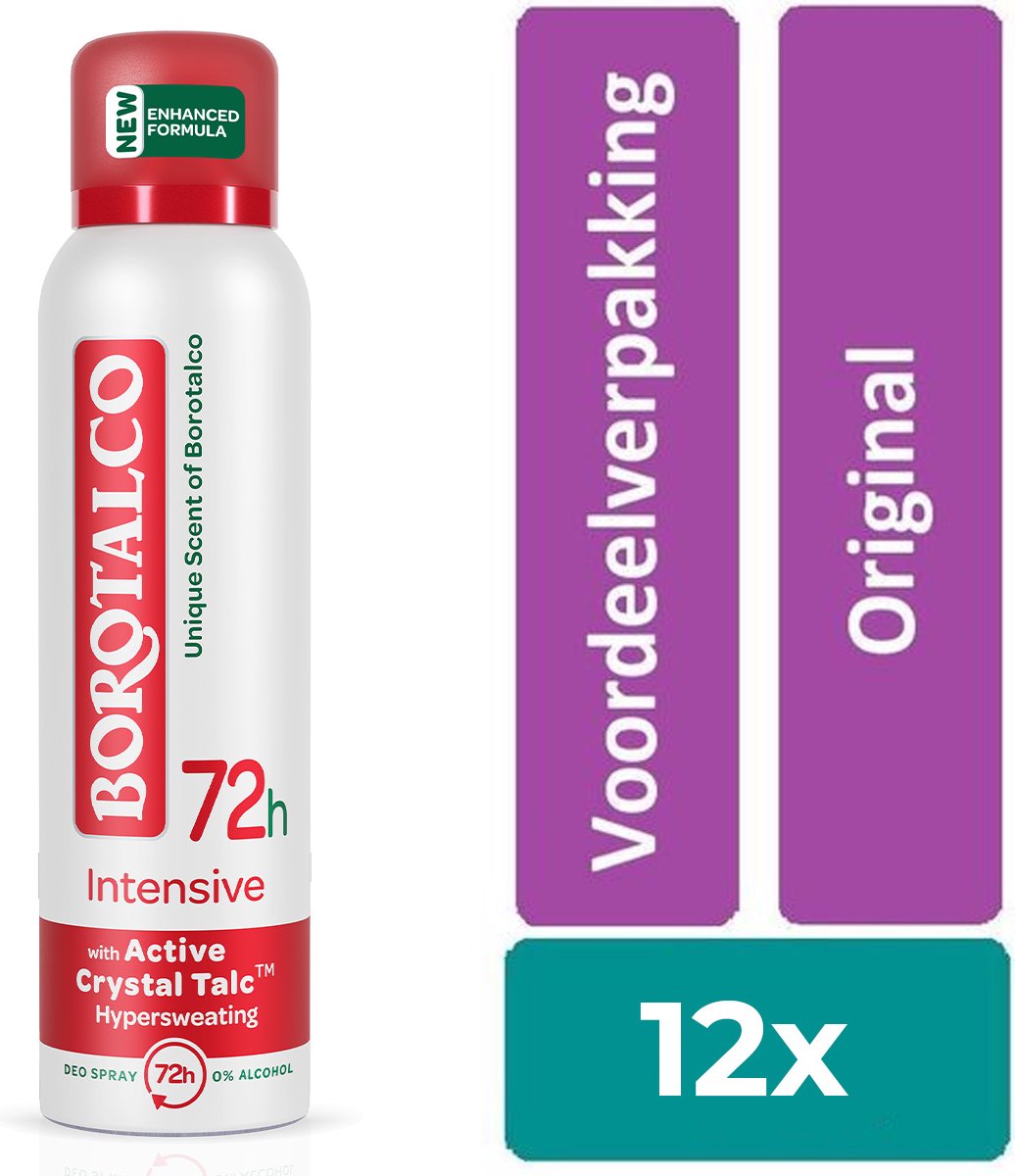 Borotalco Intensive spray- 12 stuks - voordeelverpakking