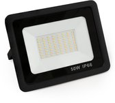 Buitenlamp ''Slim'' 50W - Wandlamp buiten 2550 lumen - LED Breedstraler IP66 - Schijnwerper 3000K - Zwart