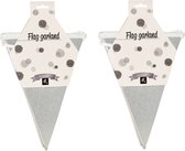 Party verjaardag Vlaggenlijn - 2x - papier - zilver - 6 m - 25 punt vlaggetjes