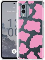 Cazy Hoesje geschikt voor Nokia X30 Roze Koeienvlekken