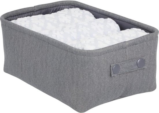 Opbergbox - opbergmand - voor huishoudelijke en badkameraccessoires - perfect voor handdoeken - met geïntegreerde handvatten/stof - Antraciet