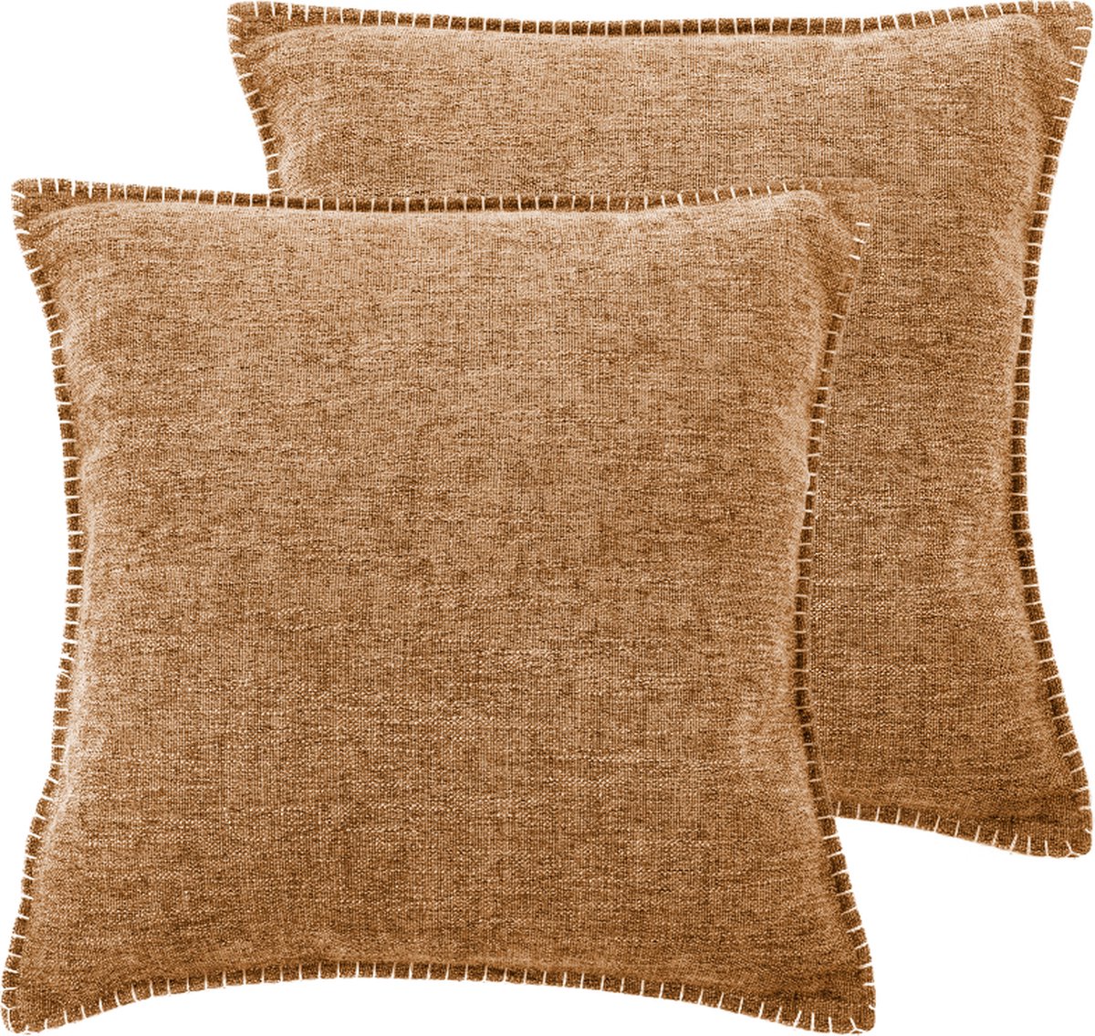 Tiseco Home Studio - Kussen DAMIAN (gevuld) - SET/2 - 100% polyester - Vierkant - 45x45 cm - Indiantan