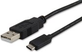 Equip 12888107 USB-kabel 1 m USB A USB C zwart - USB-kabel (1 m, USB A, USB C, 2.0, stekker/stekker, aansluiting)