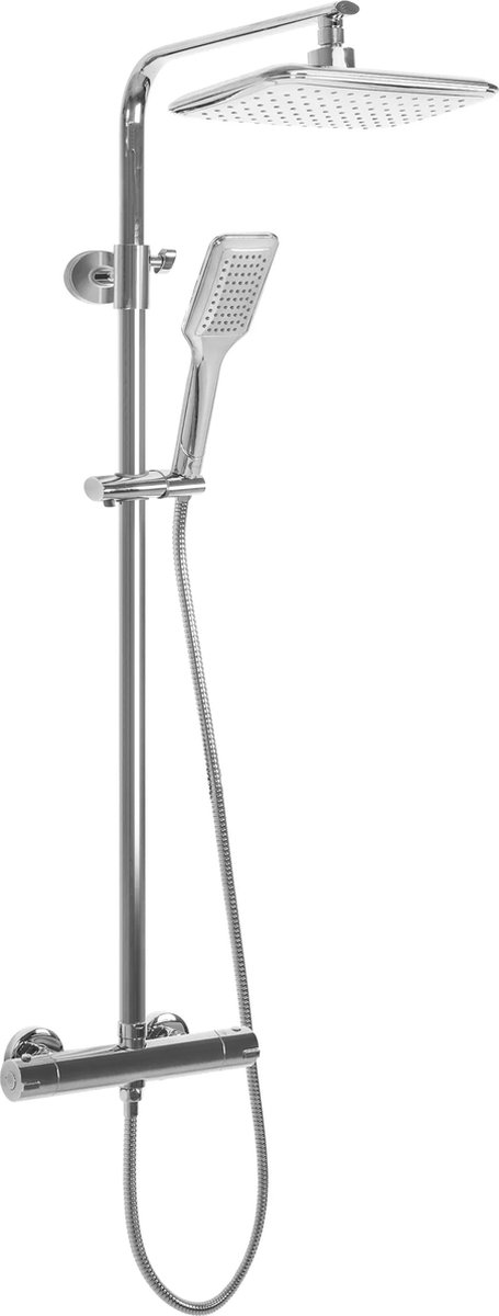 Tomma Chroom Opbouw Regendoucheset - ANTI-KALC-systeem Doucheset - regendouche, regendouche-arm, 1500 mm slang, handdouche 25 x 17 cm, handdouchehouder, materiaal messing