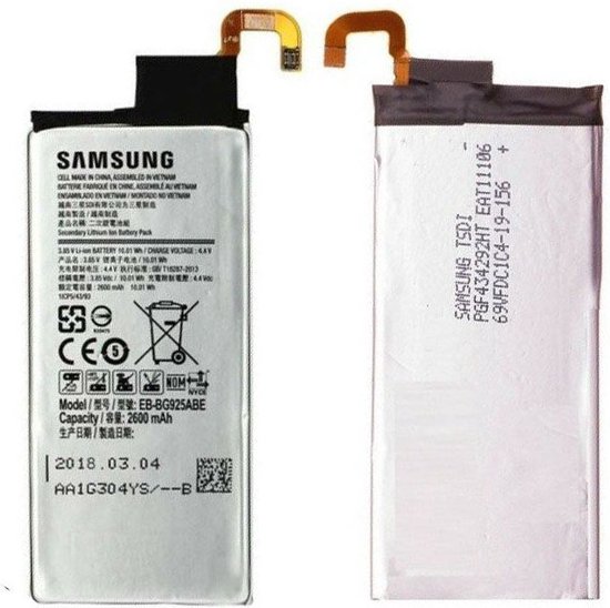 Originele Samsung G925F Galaxy S6 Edge batterij Accu 2600 mAh EB-BG925ABE -  GH43-04420B | bol.com