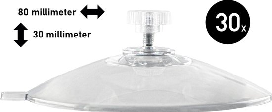 Flintronic 20 stuks zuignap met schroefdraad en kartelmoer, PVC zuignappen 25mm, Transparante zuignappen zonder boren, zuignappen haak extra sterk voor ramen, auto, decoratie, keuken, ophanging