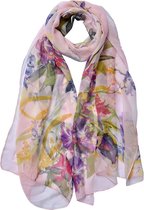 Juleeze Sjaal Dames Print 50x160 cm Roze Bloemen