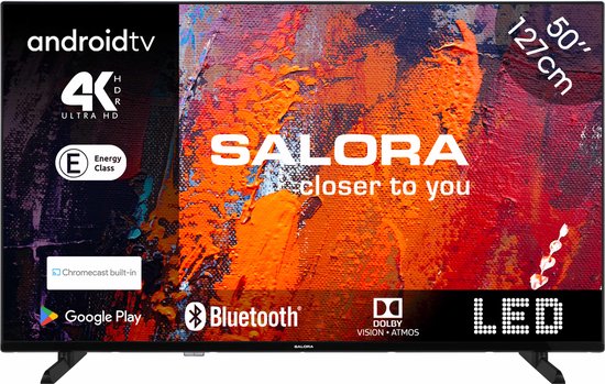 Salora 50UA550 tv 127 cm (50") 4K Ultra HD Smart TV Wifi Zwart 250 cd/m²