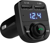 FM Transmitter Bluetooth Draadloze - Handsfree Bellen in de Auto - MP3 Speler - Carkit Adapter - AUX input - Autolader met 2x USB laden - Zwart