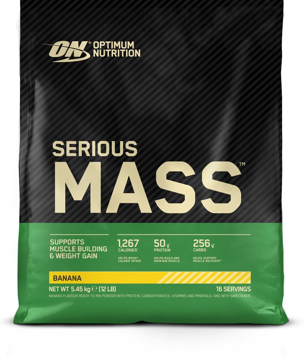 Goedkoopste Optimum Nutrition Serious Mass - Banana - Mass Gainer - Weight Gainer - 5450 gram (16 servings