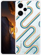 Cazy Hoesje geschikt voor Poco F5 Retro Regenboog II