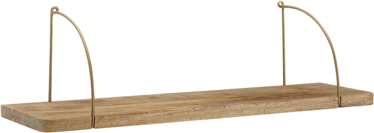Wandplank - Industriële Metalen Hangplank - Kleine Design Zwevende Plank - Woonkamer Wandboekenplank - Mango Massief Hout - 80x25x22 cm