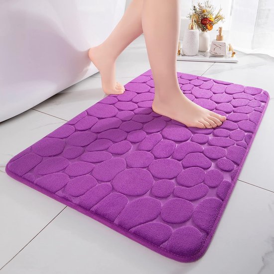 Homaxy Traagschuim badkamertapijt, antislip, zacht, absorberend, wasbaar, onderhoudsvriendelijke douchemat, 60 x 90 cm, grijs