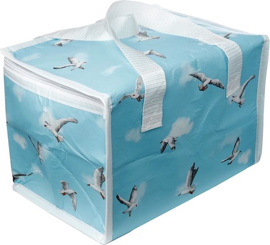 Kleine lunch/sixpack koeltas - Zeemeeuw print - 20 x 29 cm - 11.6 Liter van Klein — afbeelding 2