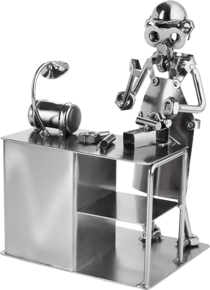 BRUBAKER Schroef Man Hobbyist - Handgemaakte IJzer Figuur Metalen Man Schroevendraaier - Metal Figure Gift Idee voor Hobbyisten en Ambachtslieden