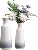 grijs witte vazen ​​voor pampasgras, moderne bloemenvaas keramische vaas decoratie, vazenset met kleurverloopeffect voor woonkamer, keuken, tafel, huis, 25/30 cm hoog