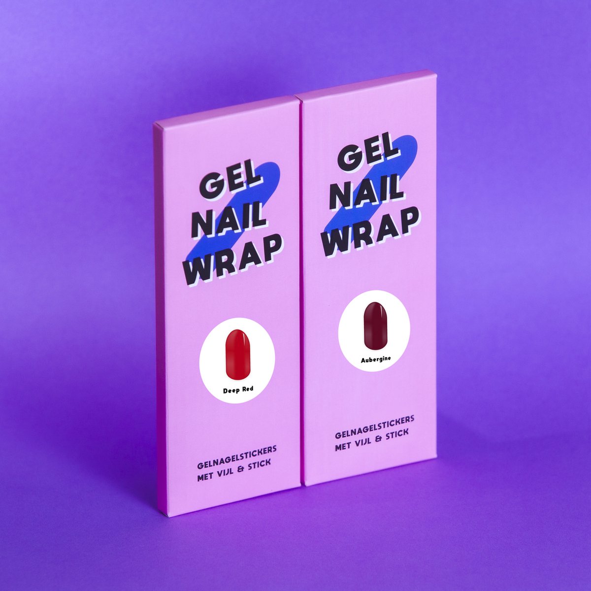 Gel Nail Wrap value pack - nail wraps - nagel wrap - nail wrap - nagelstickers velletjes - Kleur:Aubergine & Deep Red
