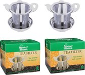 Theefilter Universeel RVS - Theepot - thee zeef - thee infuser - voor losse thee | 2 stuks