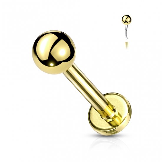 Piercing rond gold plated 0.8x8