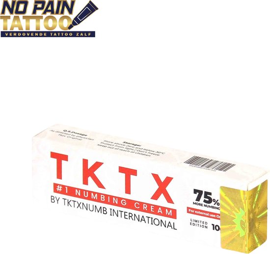 TKTX - Wit 75% - Crème de tatouage - Crème anesthésiante - Tatouage sans douleur - Action rapide et longue durée - Pommade pour tatouage - 10 g