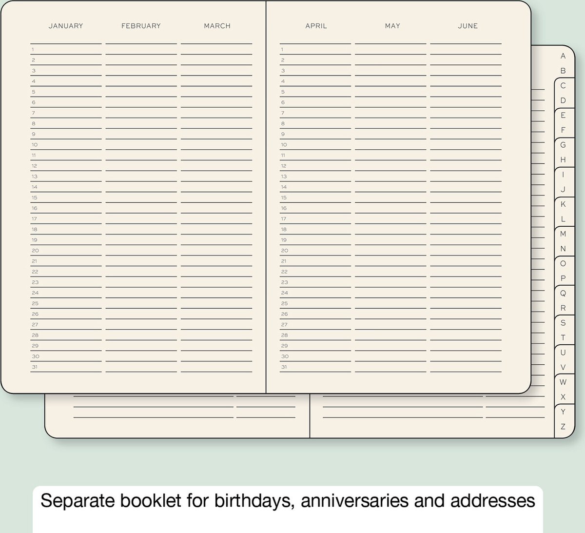 Agenda de bureau leuchtturm 2024 semainier et carnet a5 gris clair | bol