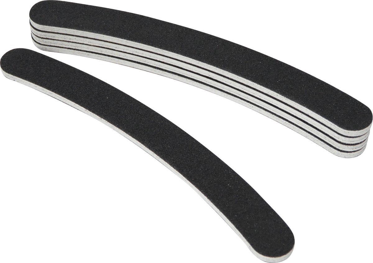 Goedkoopste 5x Boomerang Kromme nagel vijlen 100/180 - Kromme nagel vijlen voor het vijlen en vormgeven van acryl nagels, gel nagel - van Heble®