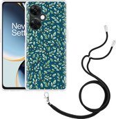 Cazy Hoesje met koord geschikt voor OnePlus Nord CE 3 Lite 5G Blaadjespatroon