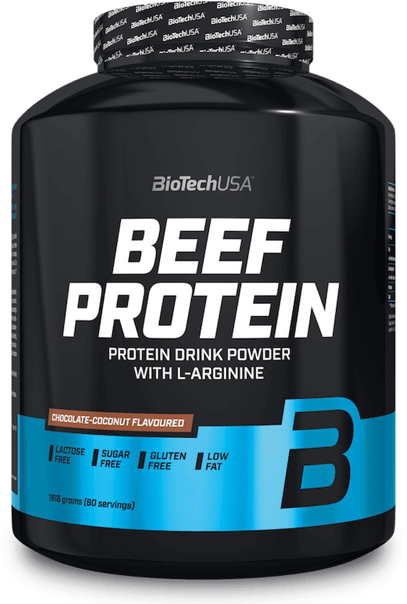 Protein Poeder - Beef Protein - 1816g - BiotechUSA - - Aardbei