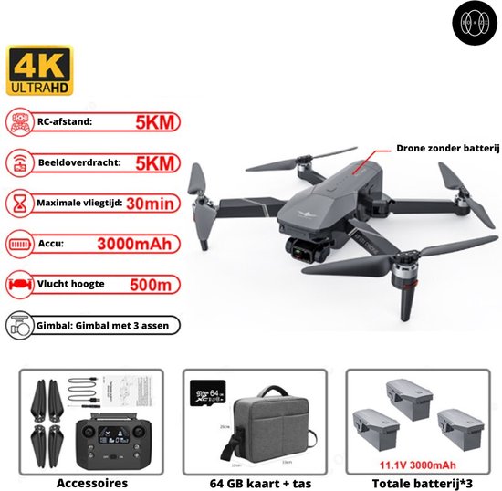 Drone GPS Xorizon XZ96 4K - Caméra 4K - Drone avec caméra - Drone avec GPS  - Moteurs