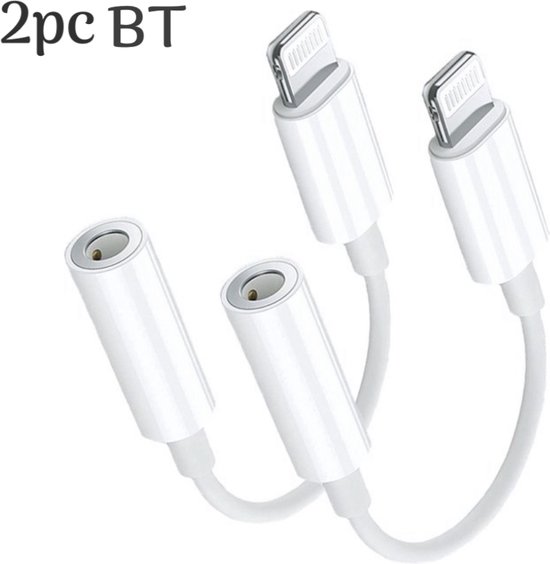 2x Lightning naar jack geschikt voor iPhone mini Jack naar lightning