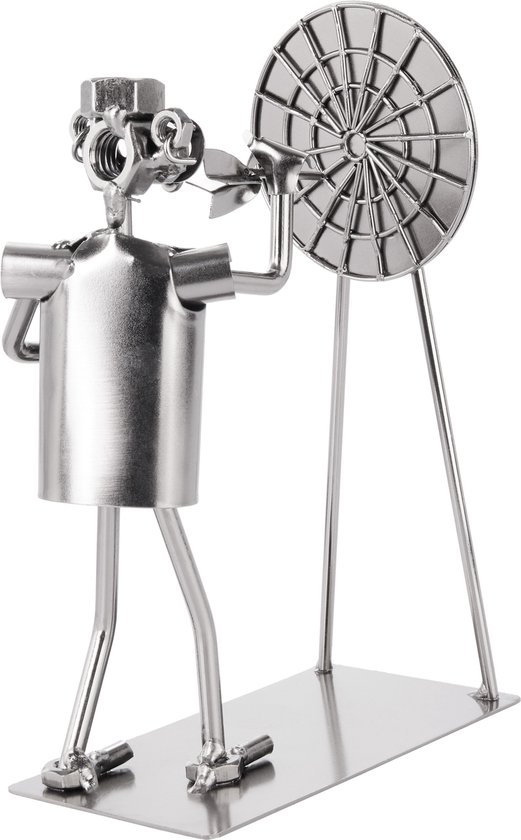 BRUBAKER Screw Man Moto Avec Sidecar - Figurine En Fer Faite à La Main Homme En Metal Figurine En Metal De 23 Cm Cadeau Pour Motards Et Fans De Moto