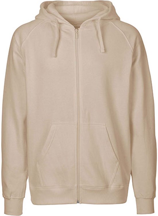 Fairtrade Men's Zip Hoodie met capuchon Sand - 3XL