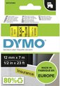 DYMO D1 - Standard Étiquettes - Noir sur jaune - 12mm x 7m