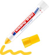 edding 950 Marqueur spécial industrie - jaune - 1 stylo - pointe ronde 10 mm - marqueur pour écrire sur métal, roches, bois - surfaces rugueuses ou humides - permanent, étanche