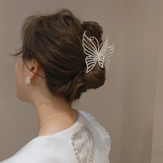 Exquis strass papillon pinces à Cheveux pour femmes élégant perle Cheveux  crabe... | bol
