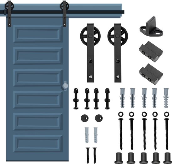 Foto: Schuifdeursystemen schuifdeursysteem schuifdeur systeem houten deur montage set loper rail schuifdeur montage reuzenrad 183cm