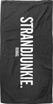 RUMAG Strandlaken - Strandjunkie - Handdoek met grappige leuke tekst