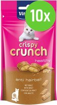 Vitakraft Crispy Crunch - Kattensnack - Anti Haarbal - 10 x 60 g