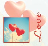 Luxe Bloemenkaartje - "Love" - Cadeaukaartje - 20 Stuks - Bedankt Kaartjes - Paarse Bloemen - 7x7cm - Met Boorgaatje